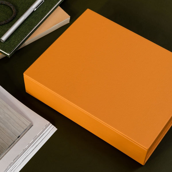 The Bookbox: Leather - Saffron - Medium