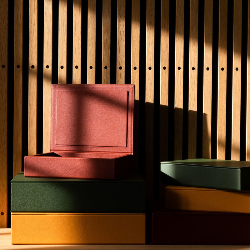 The Bookbox: Leather - Terracotta - Medium