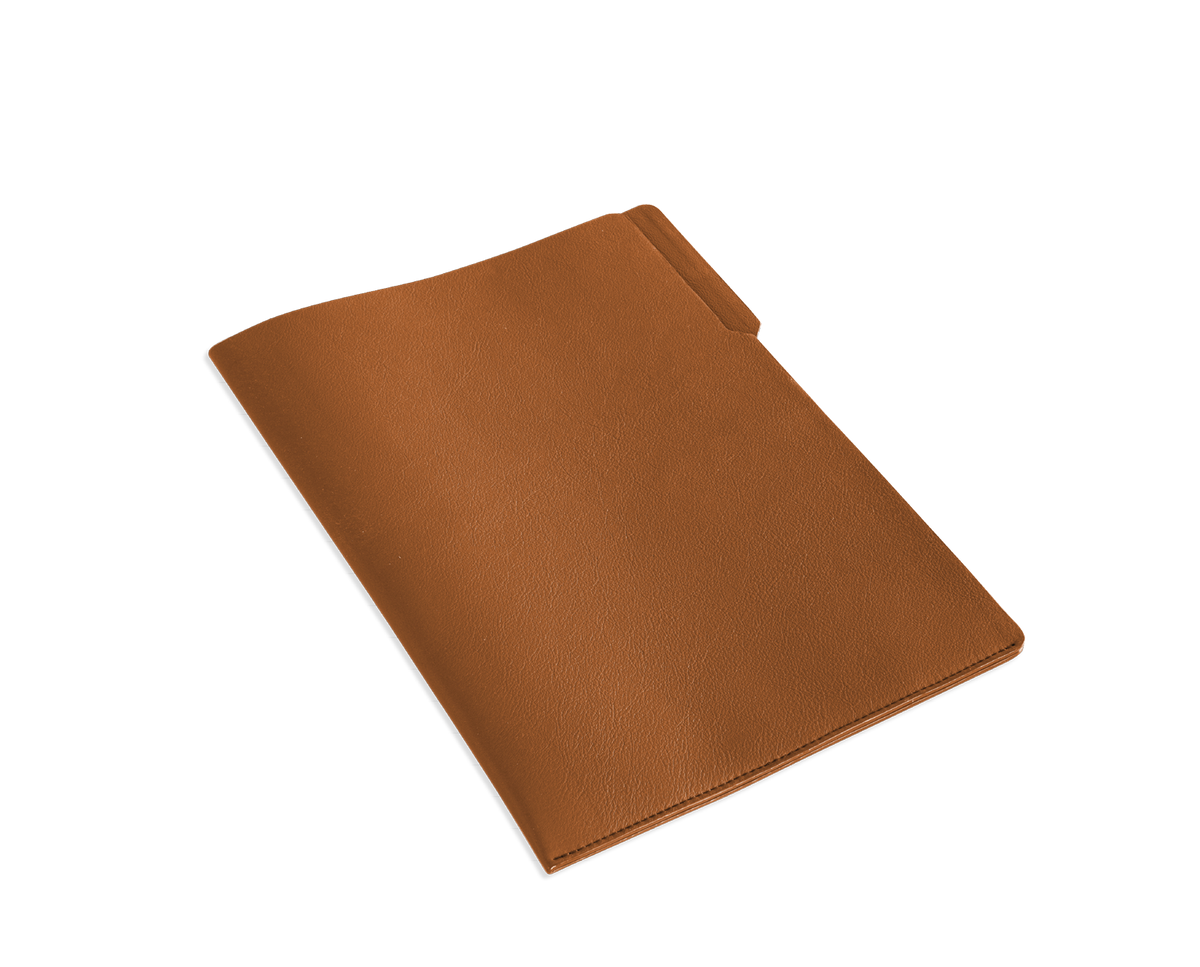 Cognac Residual Leather Bookbox - Large | August Sandgren
