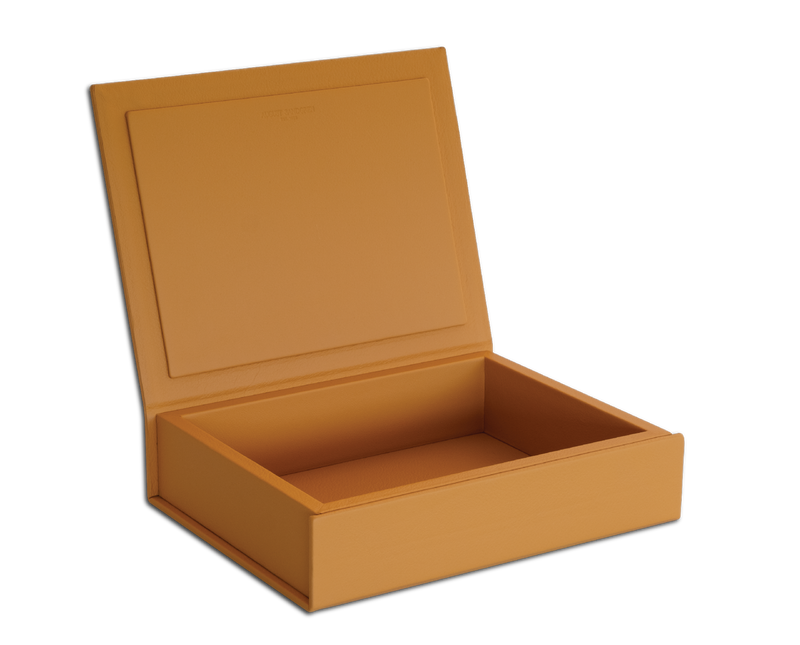 The Bookbox: Leather - Saffron - Medium