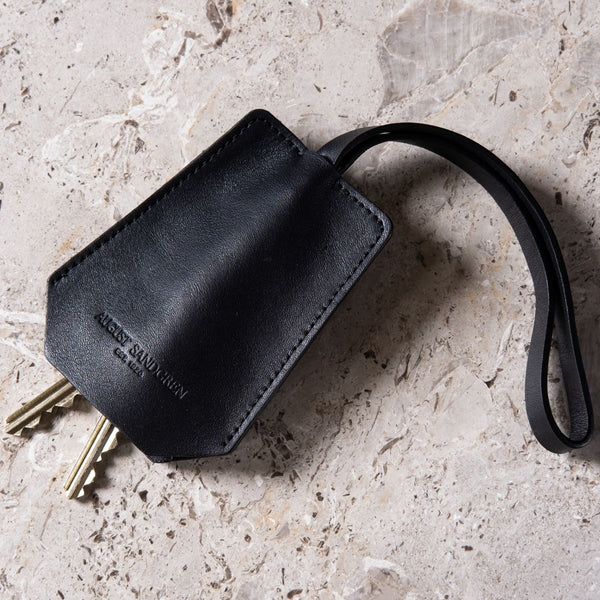 The Keyring: Surplus leather - Black - Short strap (15 cm)