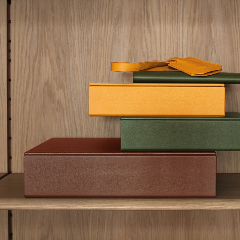 The Bookbox: Leather - Terracotta - Large