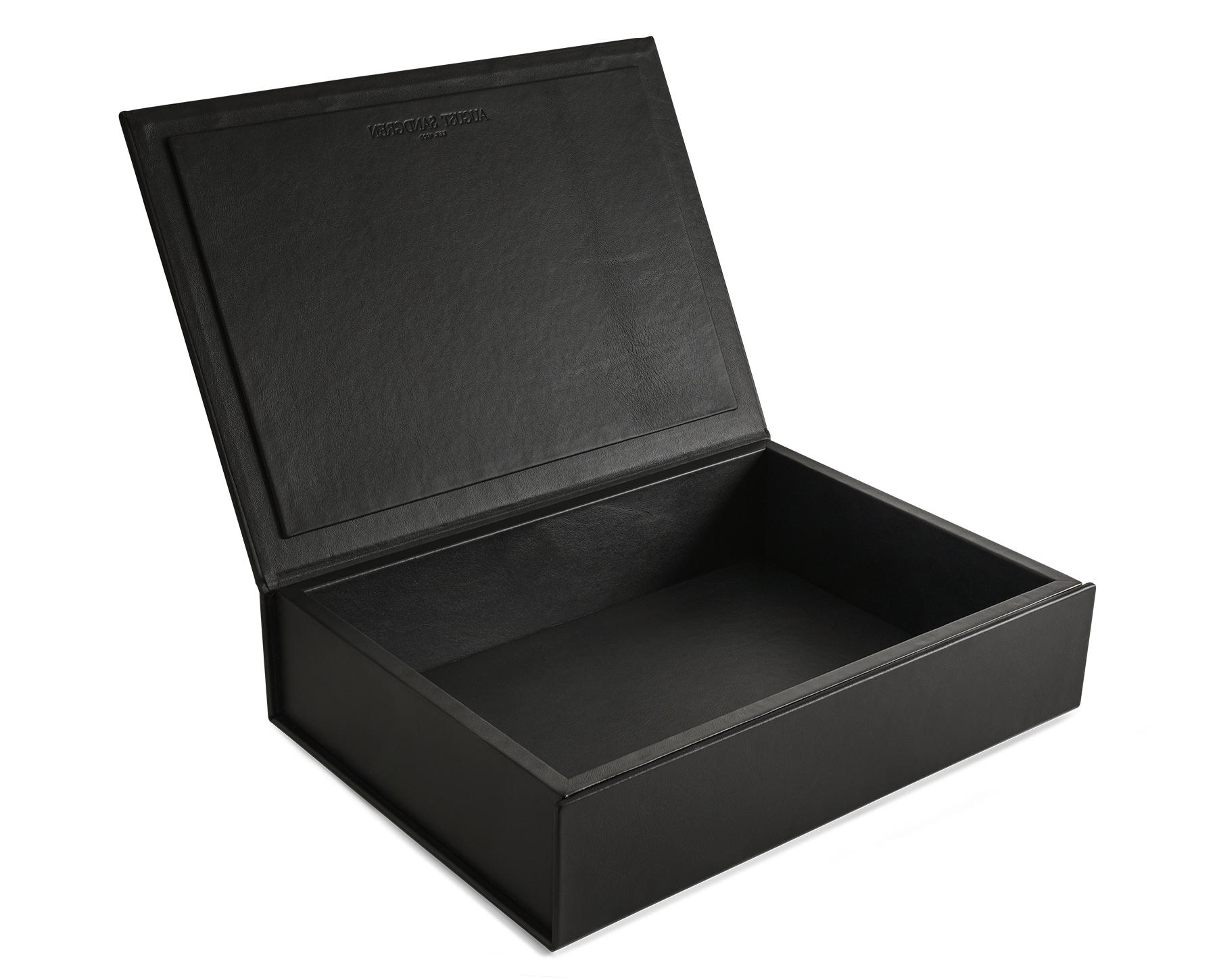 The Bookbox: Black Surplus Leather Box - Large | August Sandgren