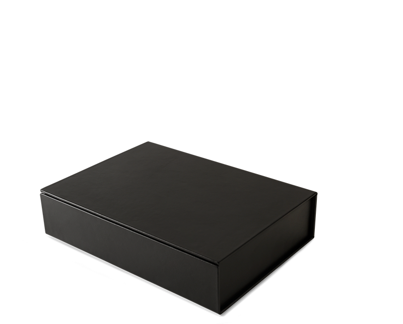 The Bookbox: Black Surplus Leather Box - Large | August Sandgren