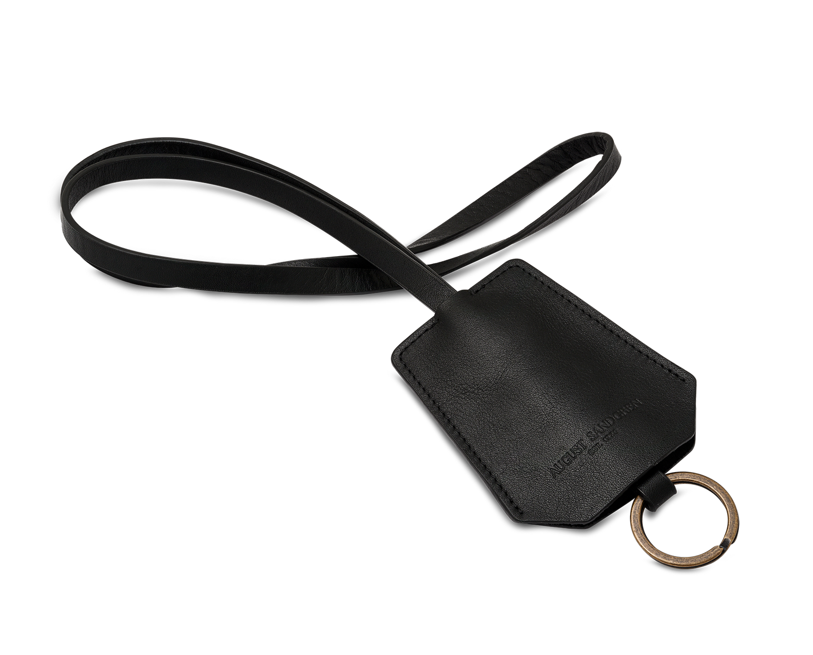 The Keyring: Surplus leather - Black - Long strap