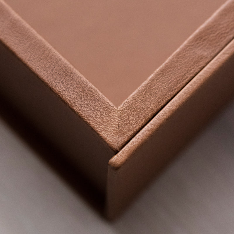 The Bookbox: Cognac Surplus Leather Box - Large | August Sandgren