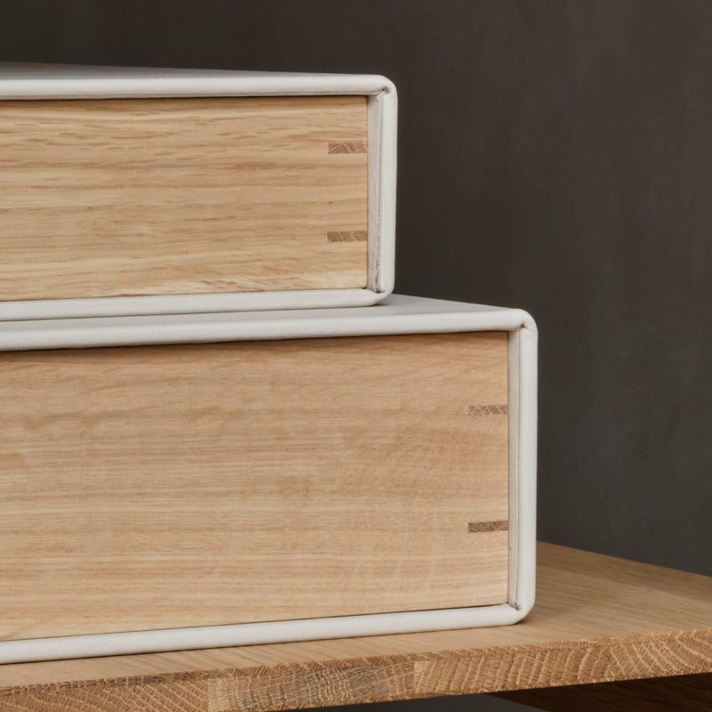 The N-BB01 Bookbox: Oak and leather - Pure - Medium