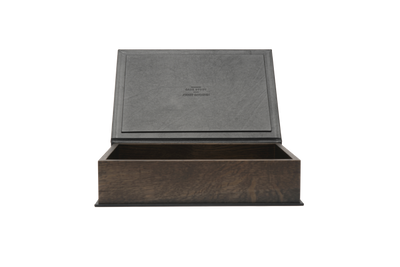 The N-BB01 Bookbox: Oak and leather - Smoked - Large
